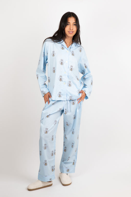 The-Cats-Pajamas-Queen-Bee-PJ-Set-Blue