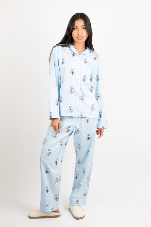 The-Cats-Pajamas-Queen-Bee-PJ-Set-Blue