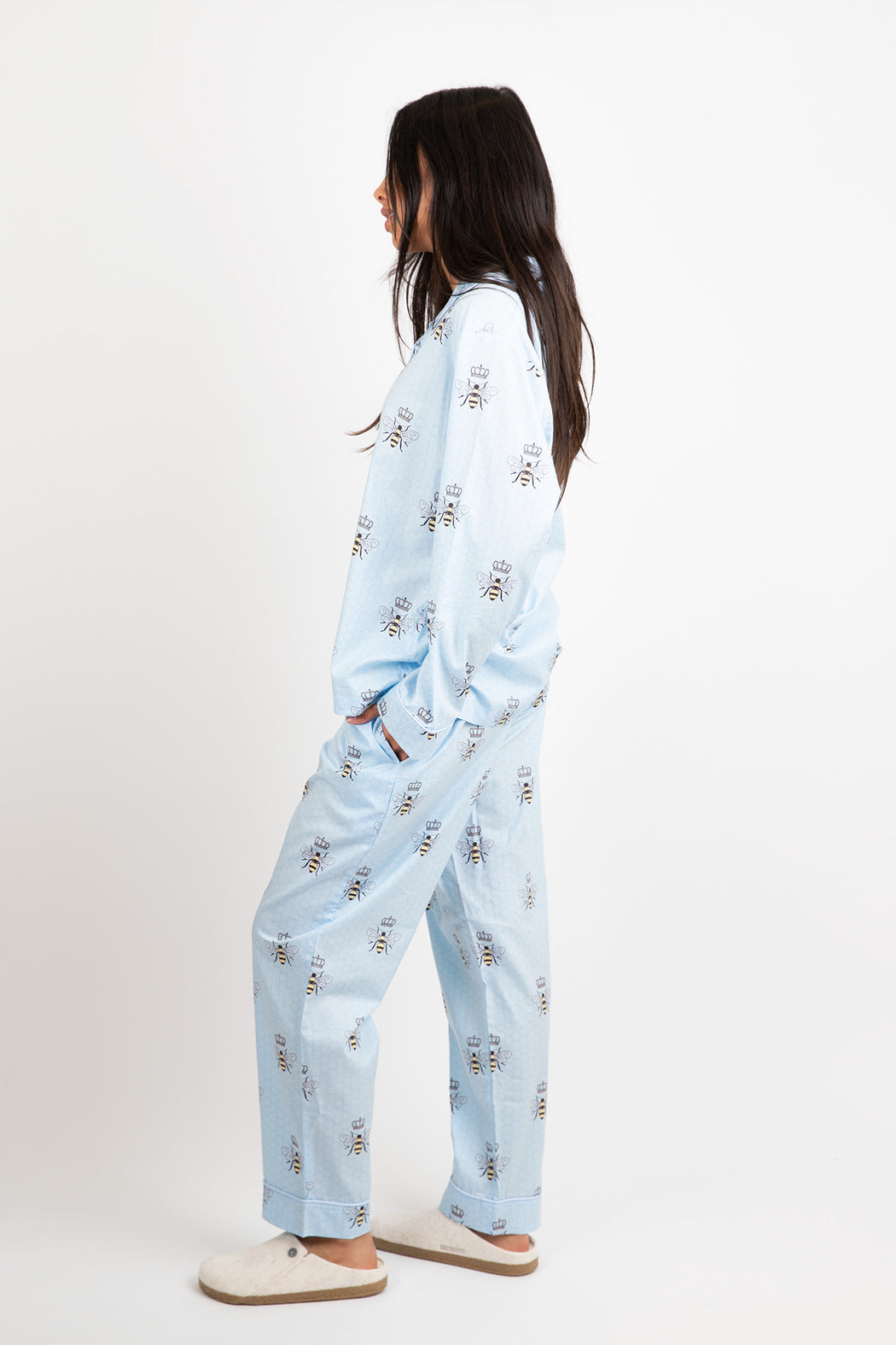 The-Cats-Pajamas-Queen-Bee-PJ-Set-Blue