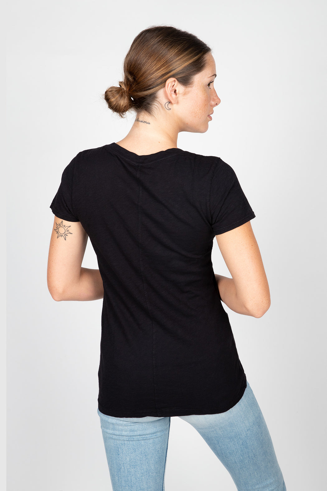 Velvet-Lilith-Cotton-Slub-V-Neck-Tee-Black