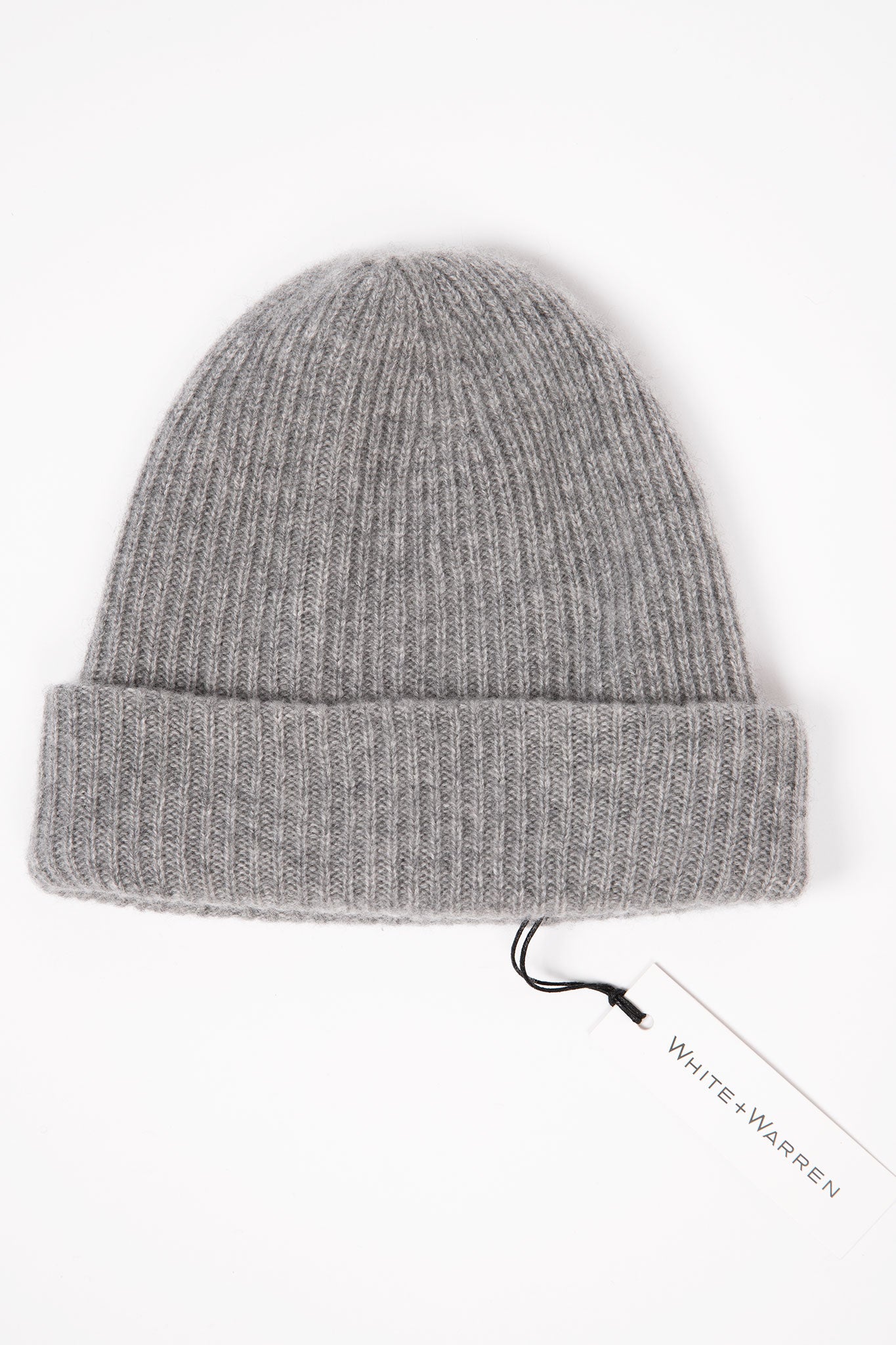 White-Warren-Cashmere-Plush-Rib-Beanie-Grey-Heather