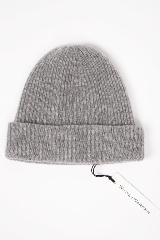 White-Warren-Cashmere-Plush-Rib-Beanie-Grey-Heather