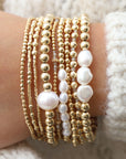 5mm Beaded 3 Baroque Pearl Bracelet