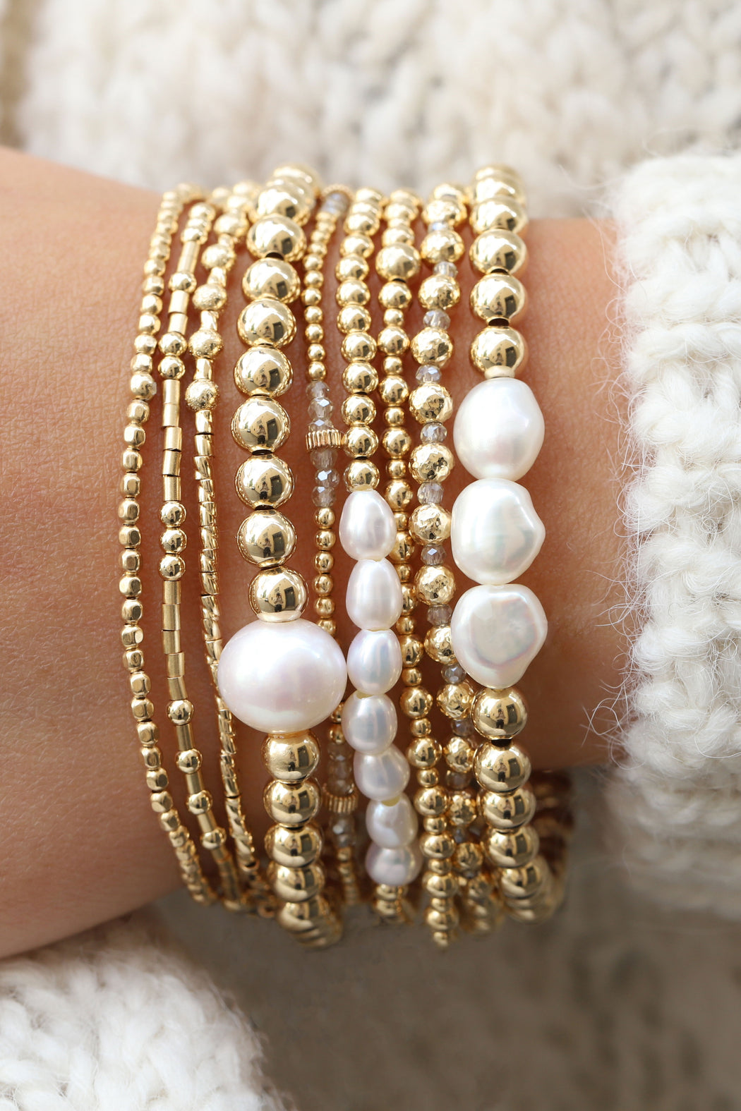 3mm Beaded Oval Pearl Bracelet